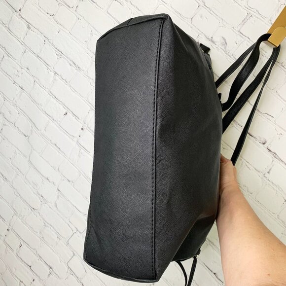 MARC FISHER FAUX LEATHER BLACK TOTE BAG PURSE - Picture 7 of 10